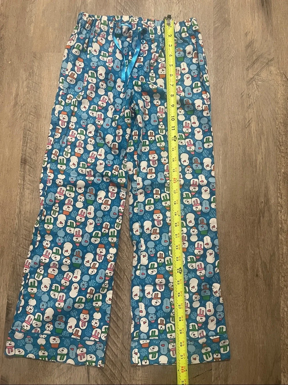 Old Navy Blue Snowman Print Kids Pajama Bottoms